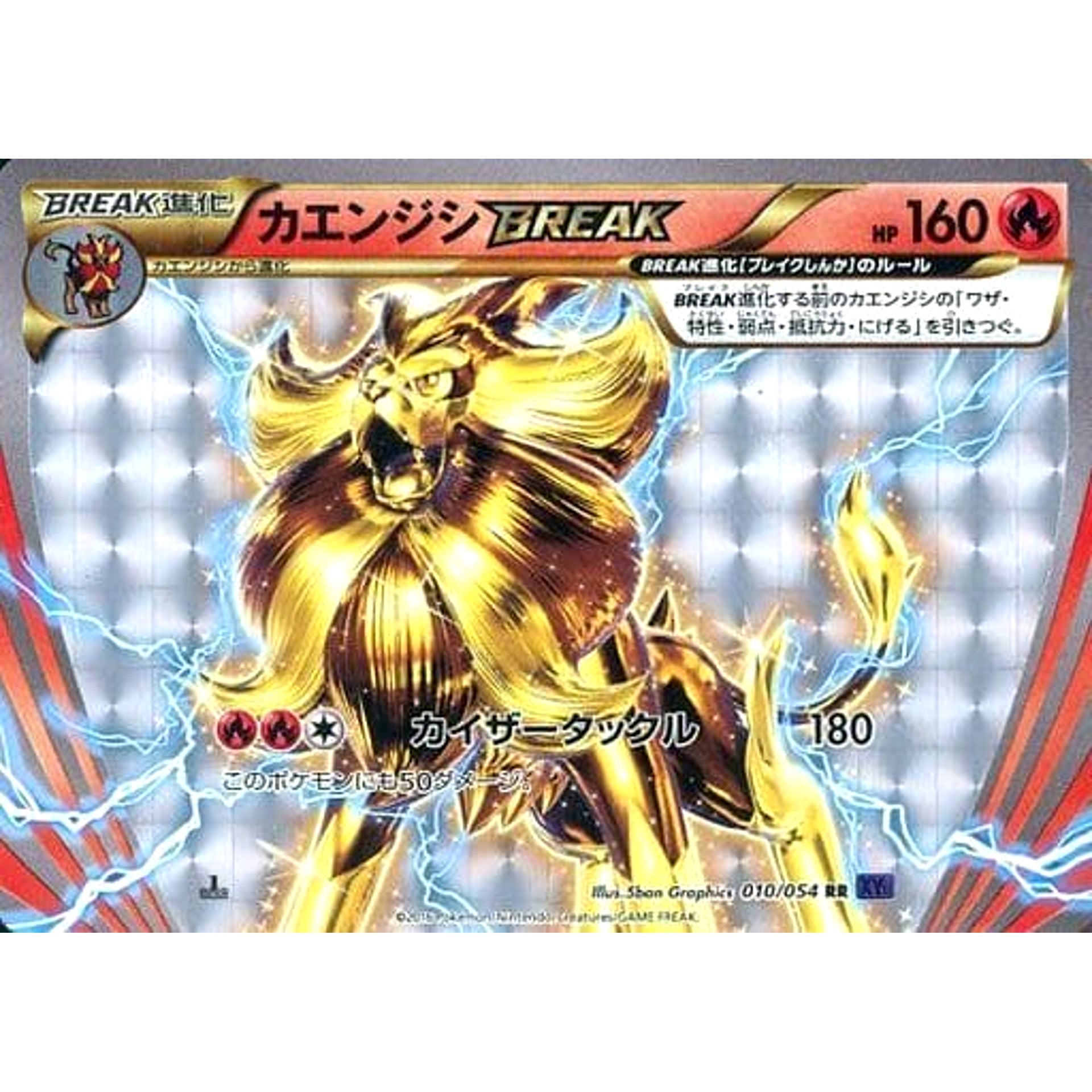 カエンジシ (キラ仕様) 010/054 [RR] XY11 炎 ポケモンカードゲームXY BREAK 拡張パック 爆熱の闘士