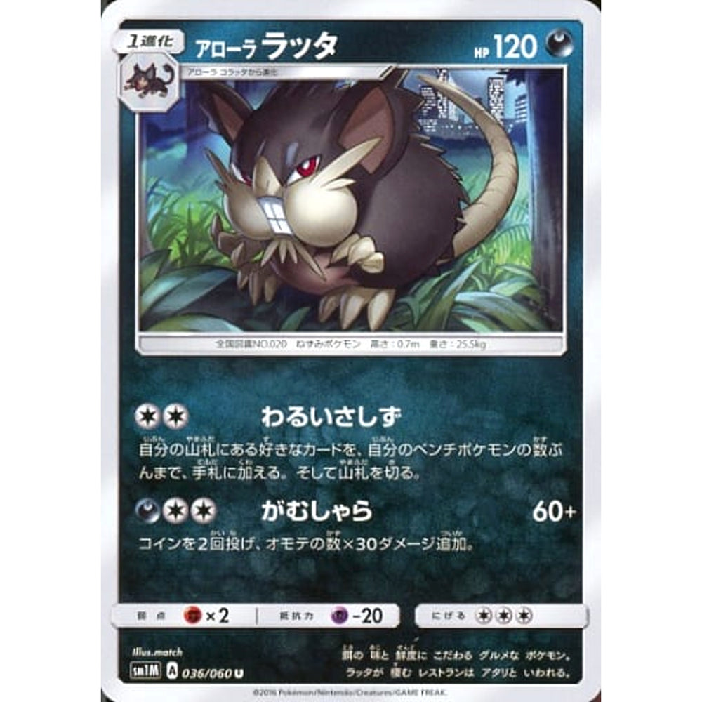 アローララッタ 036/060 [U] SM1M 悪 ポケモンカードゲーム サン&ムーン 拡張パック コレクション ムーン