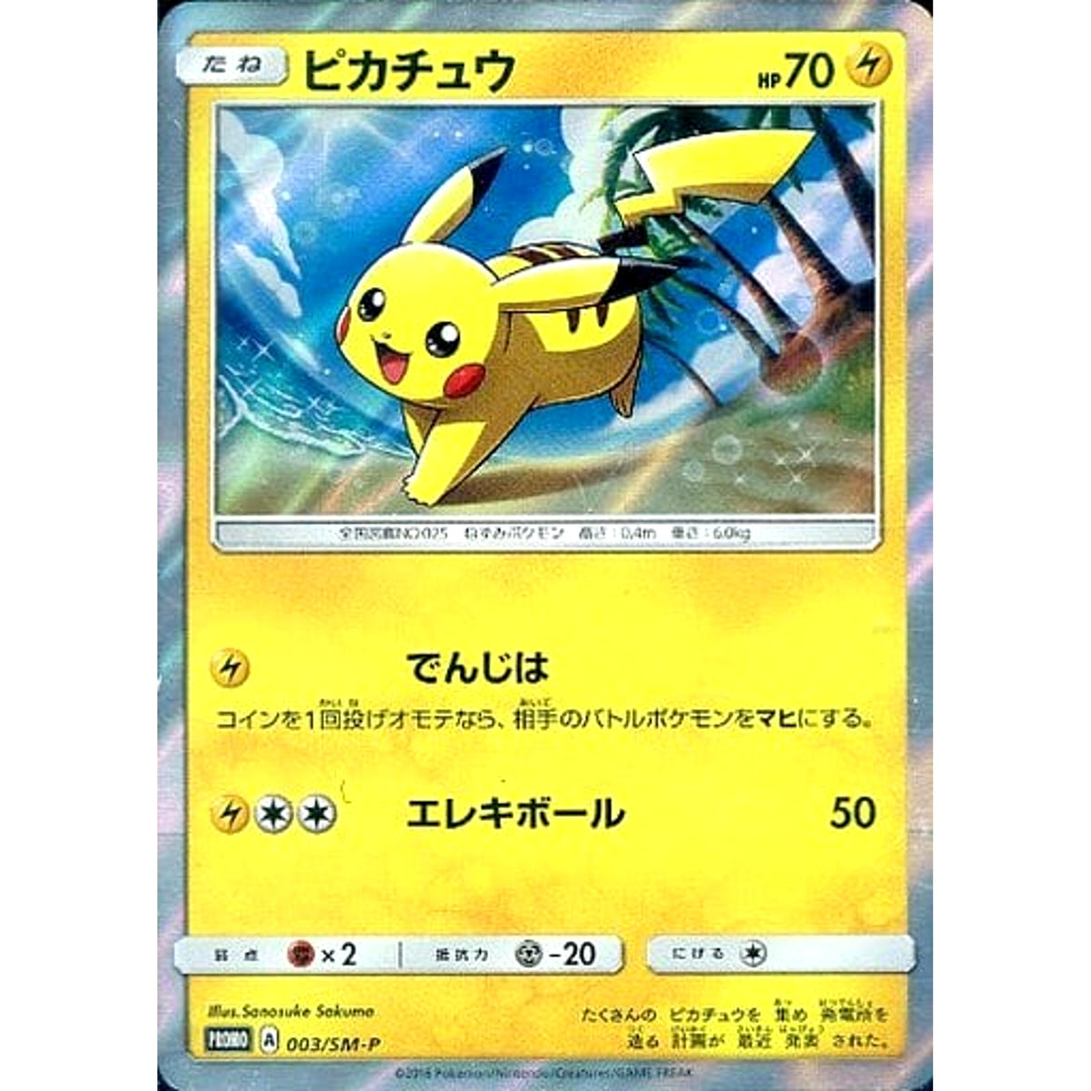 ピカチュウ (キラ仕様) 003/SM-P [PROMO] SM-P 雷 ポケモンカードゲーム サン&ムーン プロモーションカードSM-P
