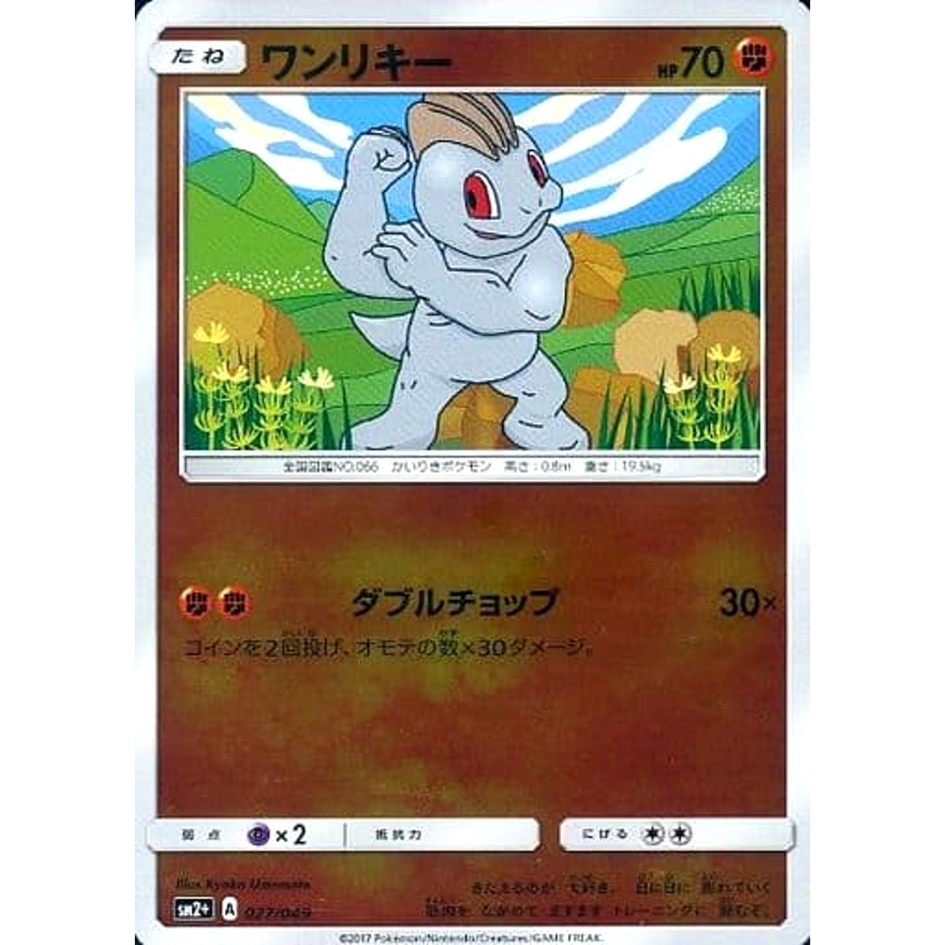 ワンリキー (キラ仕様) 027/049 SM2+ 闘 ポケモンカードゲーム サン&ムーン 強化拡張パック 新たなる試練の向こう