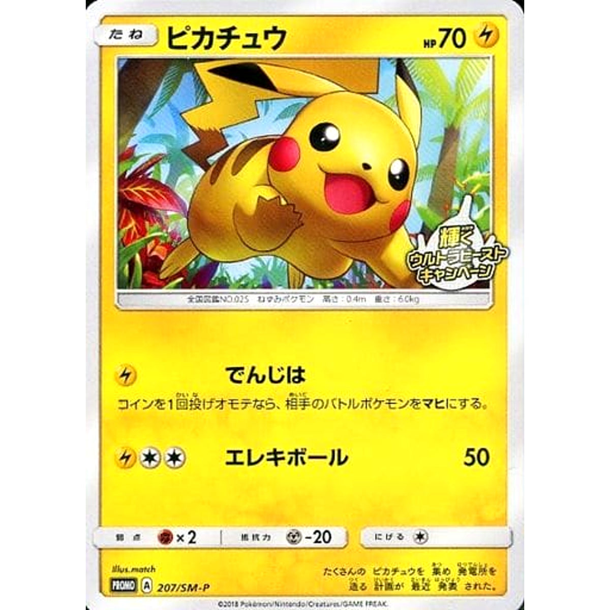 ピカチュウ 207/SM-P [PROMO] SM-P 雷 ポケモンカードゲーム サン&ムーン プロモーションカードSM-P