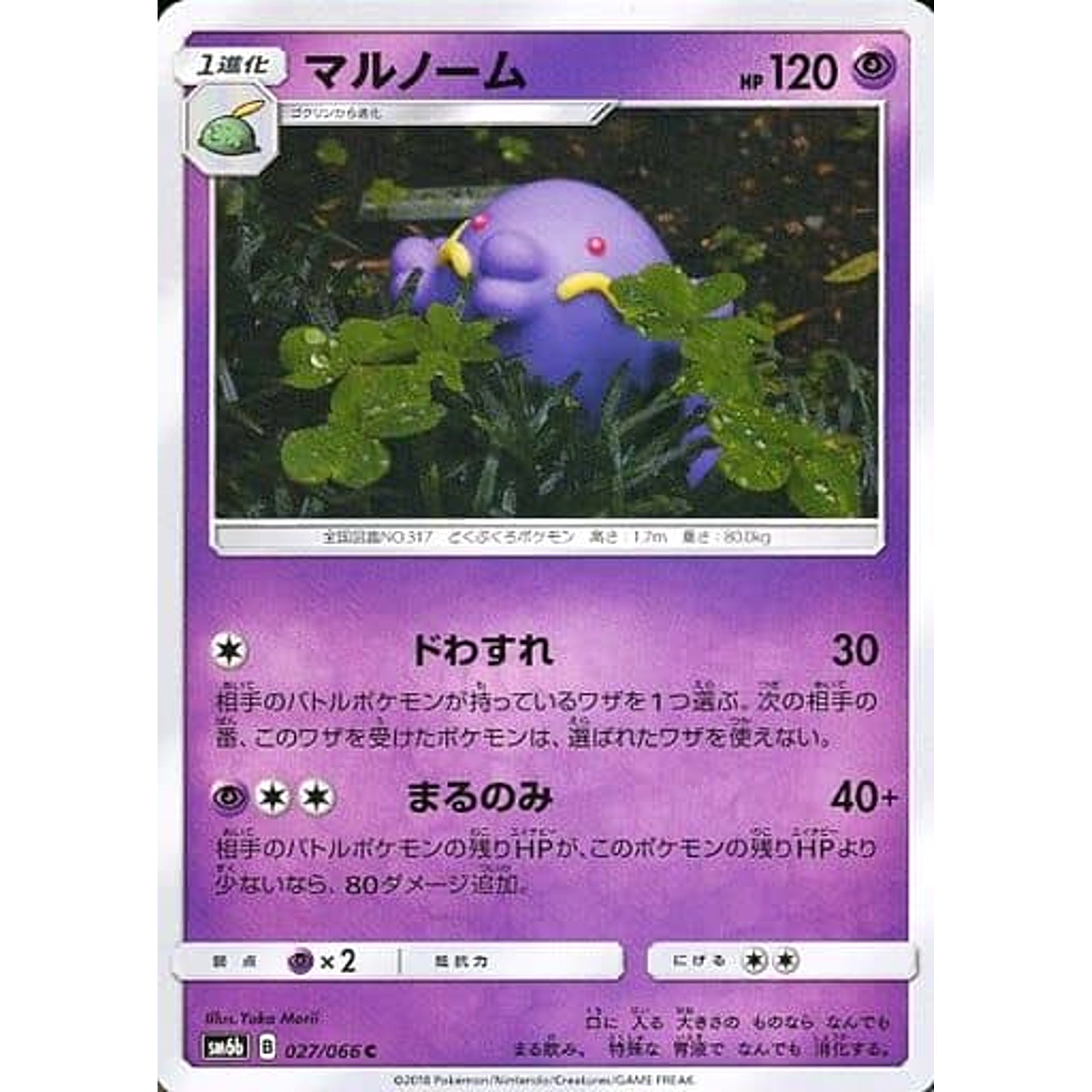 マルノーム 027/066 [C] SM6b 超 ポケモンカードゲーム サン&ムーン 強化拡張パック チャンピオンロード