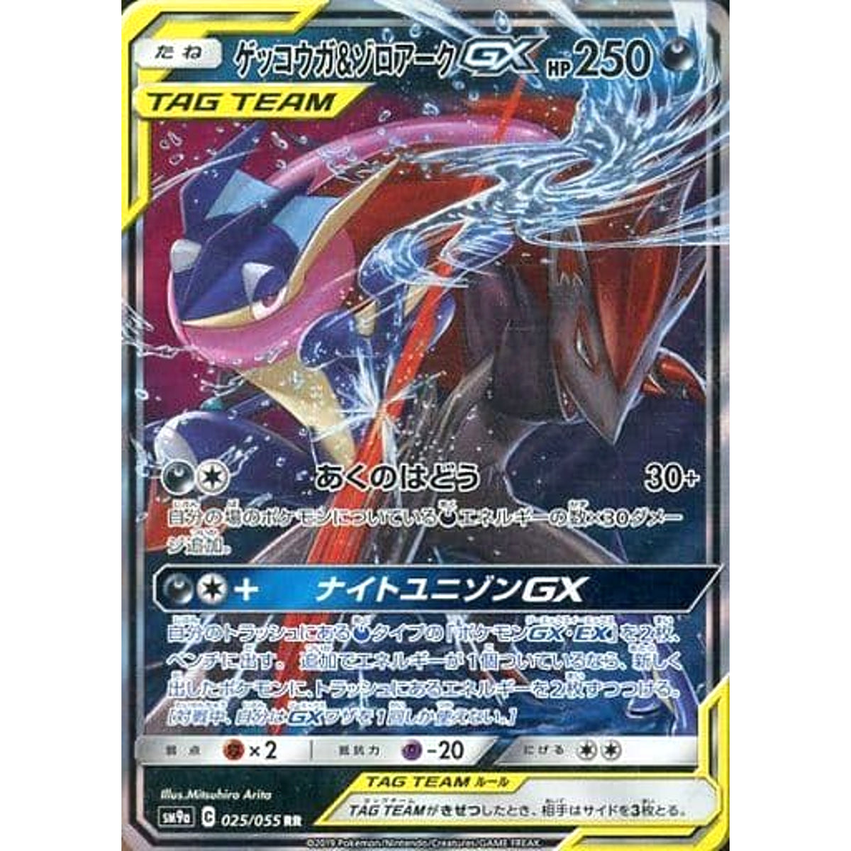 ゲッコウガ&ゾロアークGX (キラ仕様) 025/055 [RR] SM9a 悪 ポケモンカードゲーム サン&ムーン 強化拡張パック ナイトユニゾン