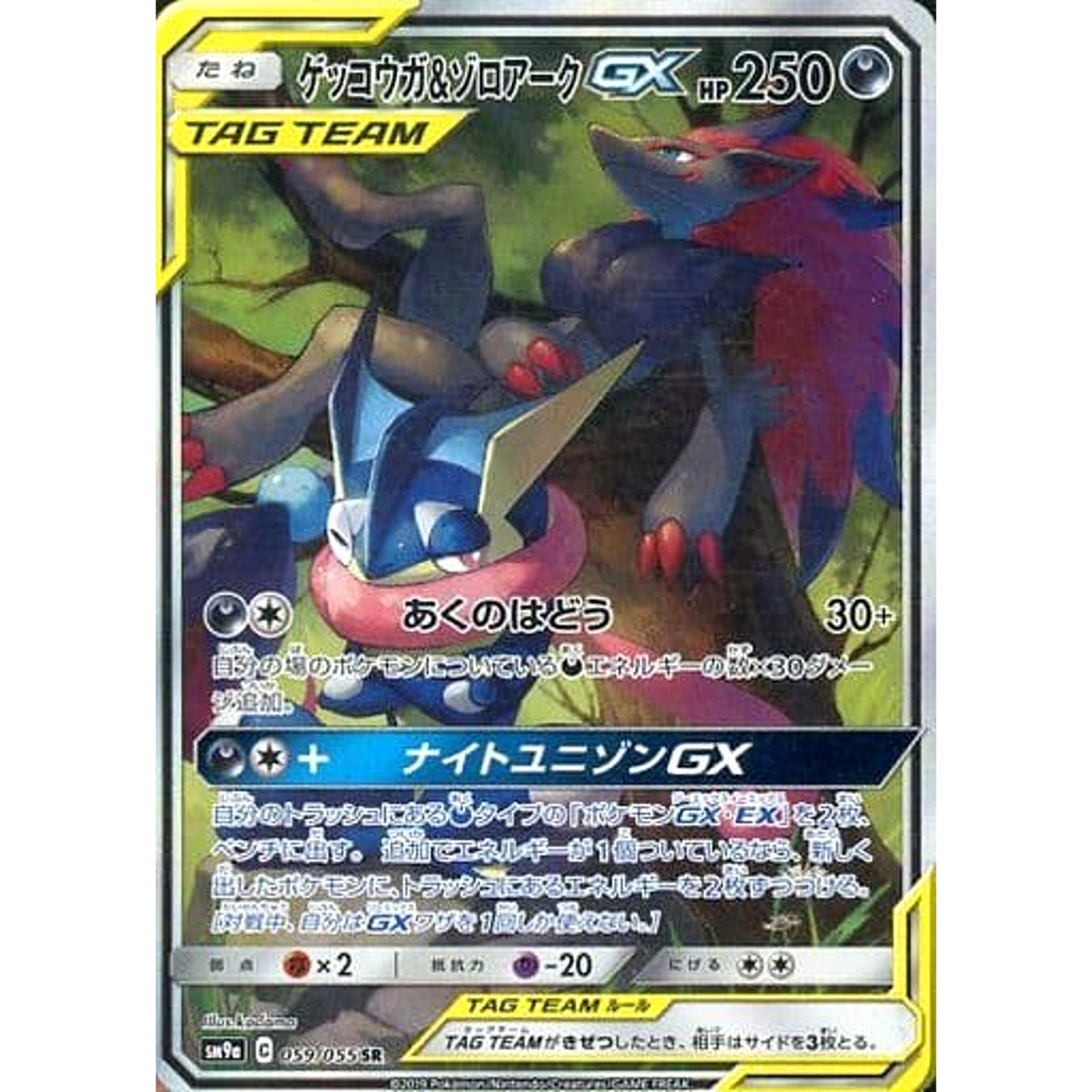 ゲッコウガ&ゾロアークGX (キラ仕様) 059/055 [SR] SM9a 悪 ポケモンカードゲーム サン&ムーン 強化拡張パック ナイトユニゾン