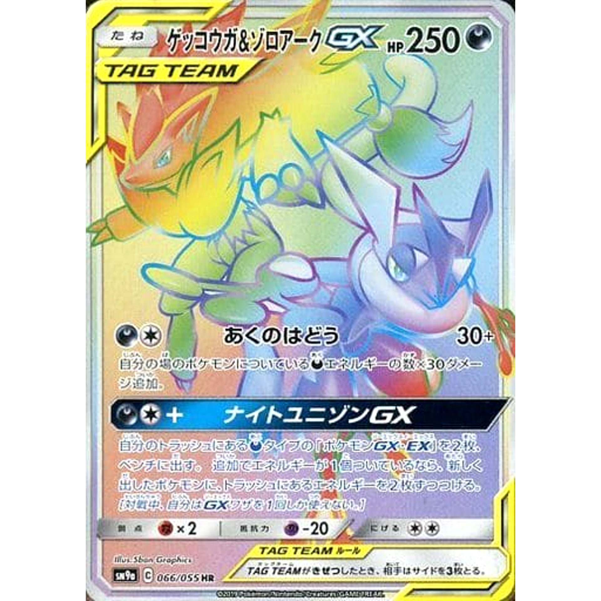 ゲッコウガ&ゾロアークGX (キラ仕様) 066/055 [HR] SM9a 悪 ポケモンカードゲーム サン&ムーン 強化拡張パック ナイトユニゾン