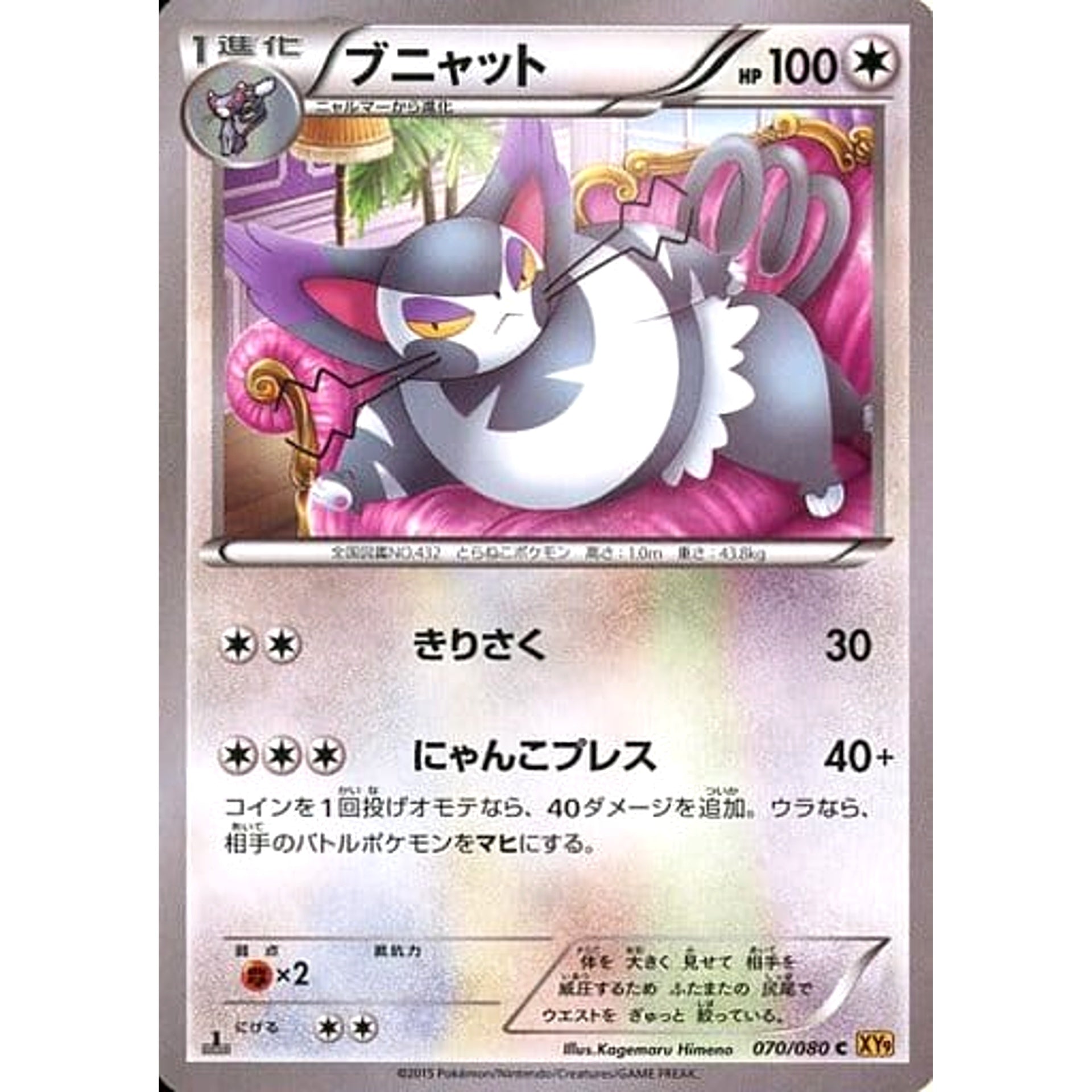 ブニャット 070/080 [C] XY9 無 ポケモンカードゲームXY BREAK 拡張パック 破天の怒り