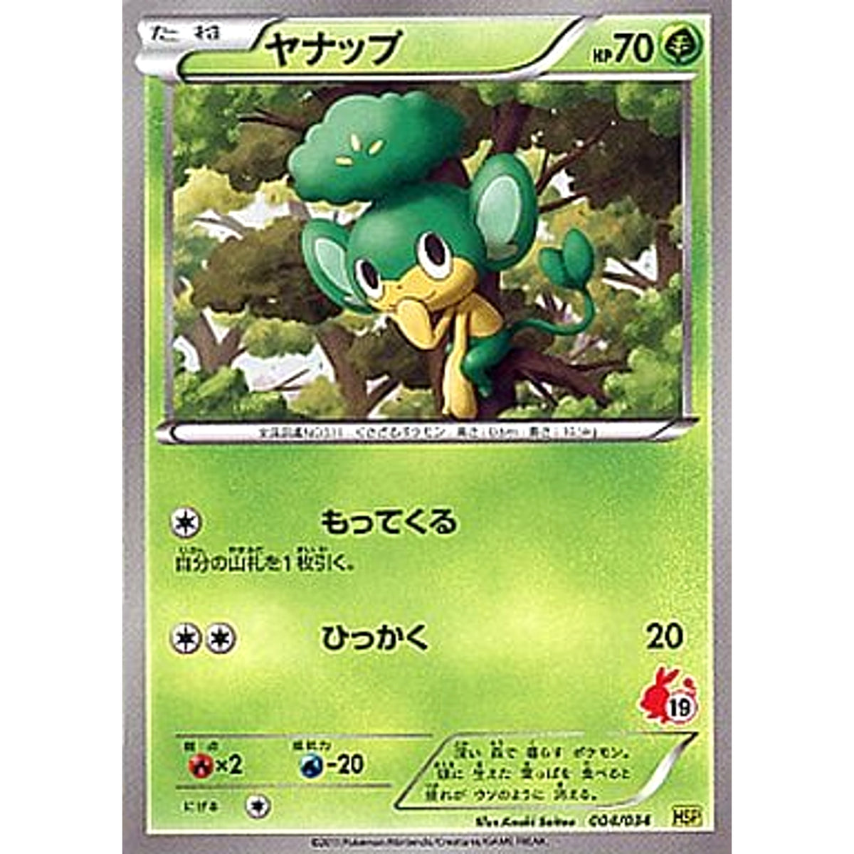 ヤナップ 004/034 HSP 草 ポケモンカードゲームBW はじめてセットDX ピカチュウVer.