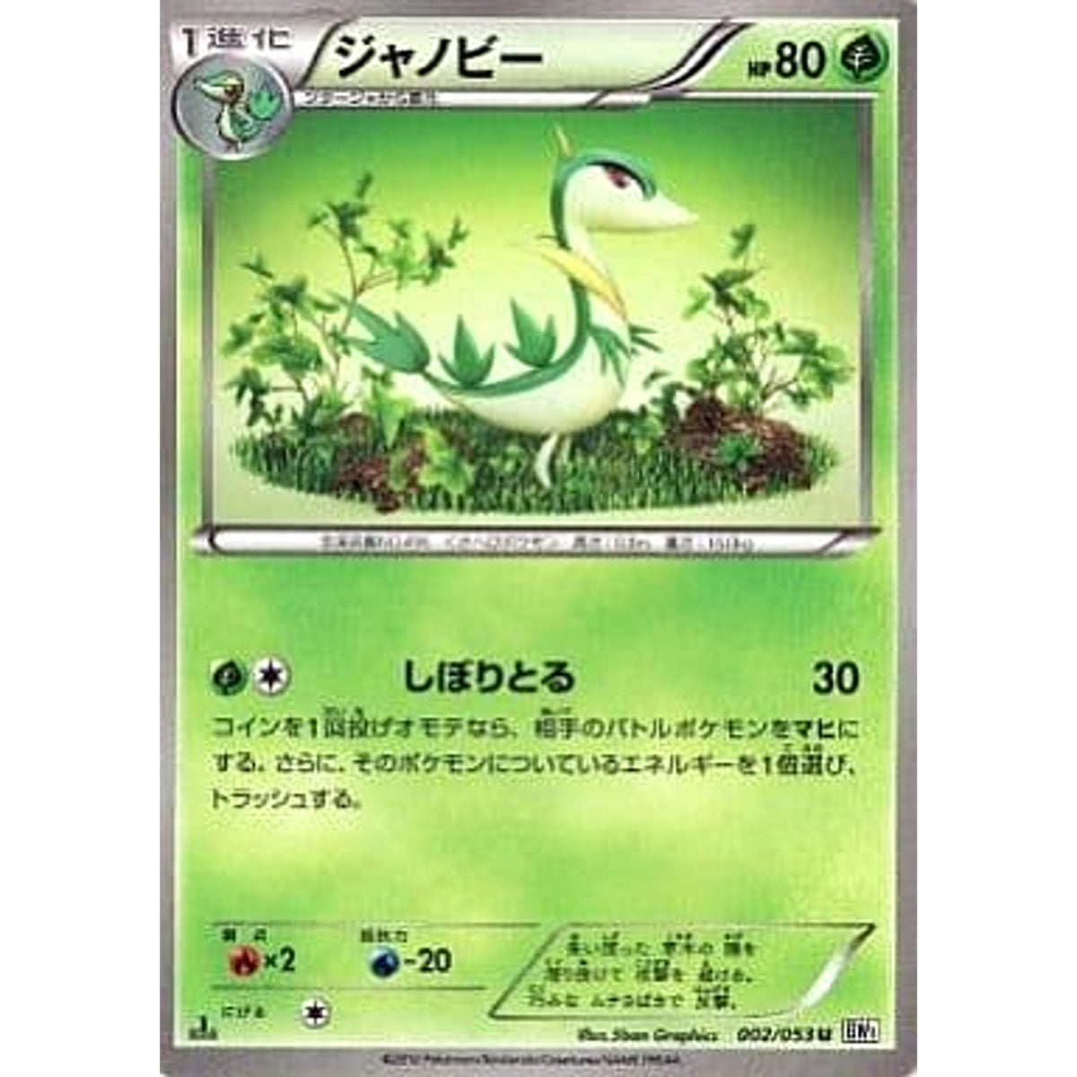 ジャノビー 002/053 [U] BW1 草 ポケモンカードゲームBW 拡張パック ホワイトコレクション