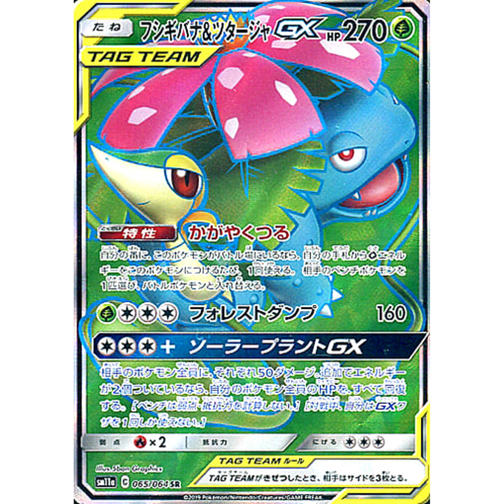 フシギバナ&ツタージャGX (キラ仕様) 065/064 [SR] SM11a 草 ポケモンカードゲーム サン&ムーン 強化拡張パック リミックスバウト