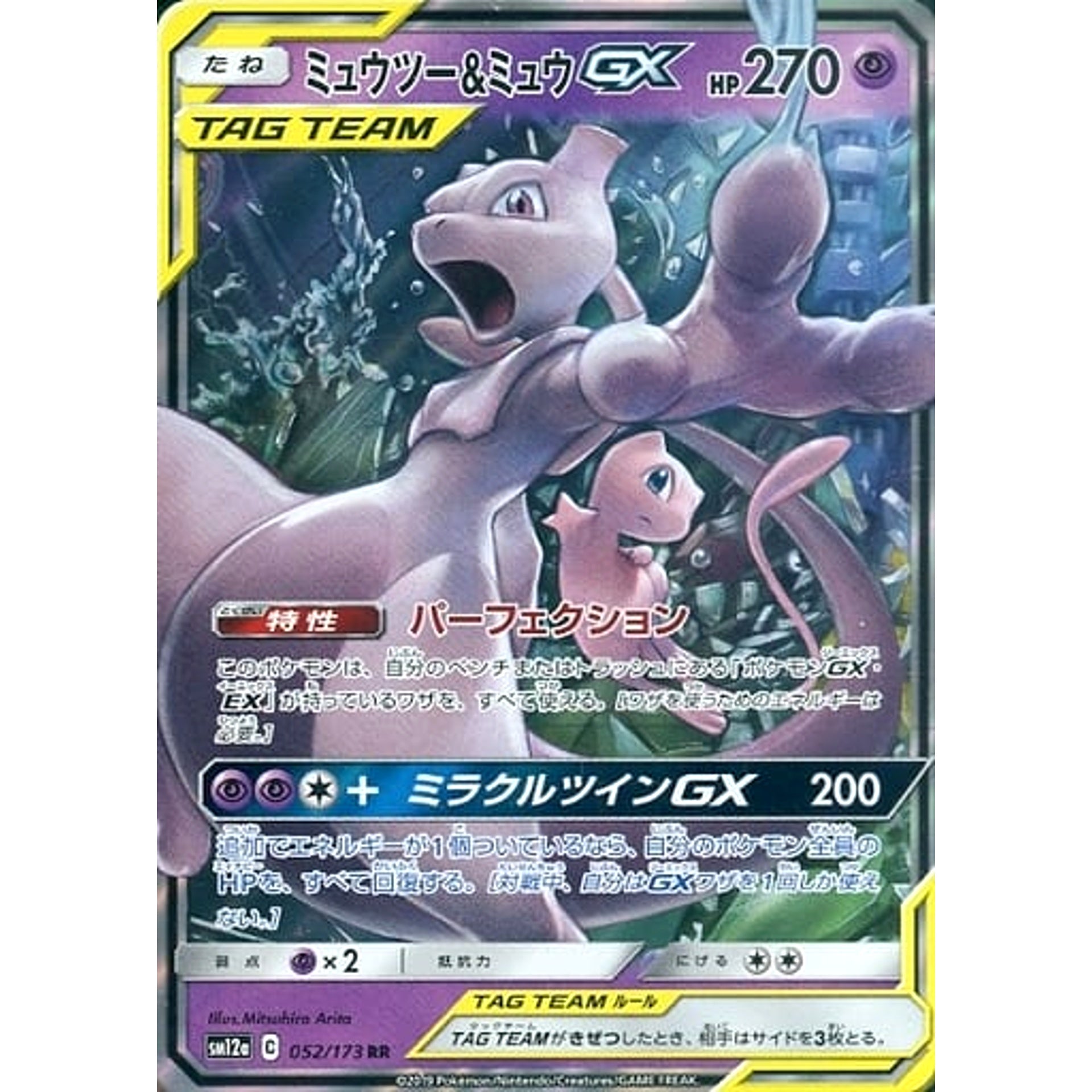 ミュウツー&ミュウGX (キラ仕様) 052/173 [RR] SM12a 超 ポケモンカードゲーム サン&ムーン ハイクラスパック TAG TEAM GX タッグオールスターズ