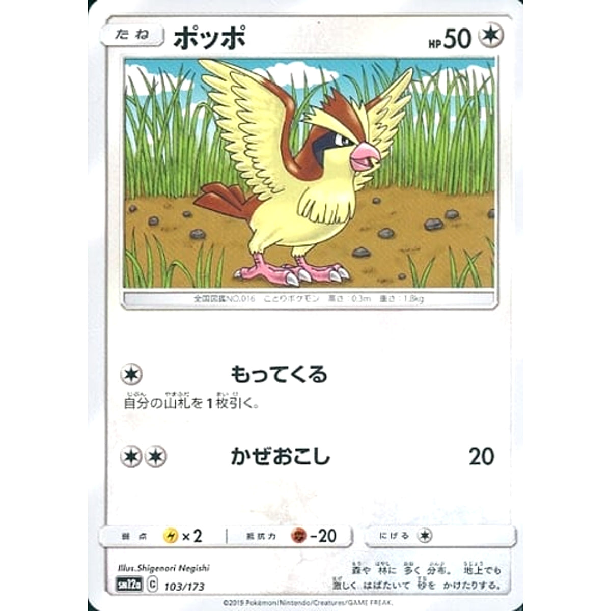 ポッポ 103/173 SM12a 無 ポケモンカードゲーム サン&ムーン ハイクラスパック TAG TEAM GX タッグオールスターズ