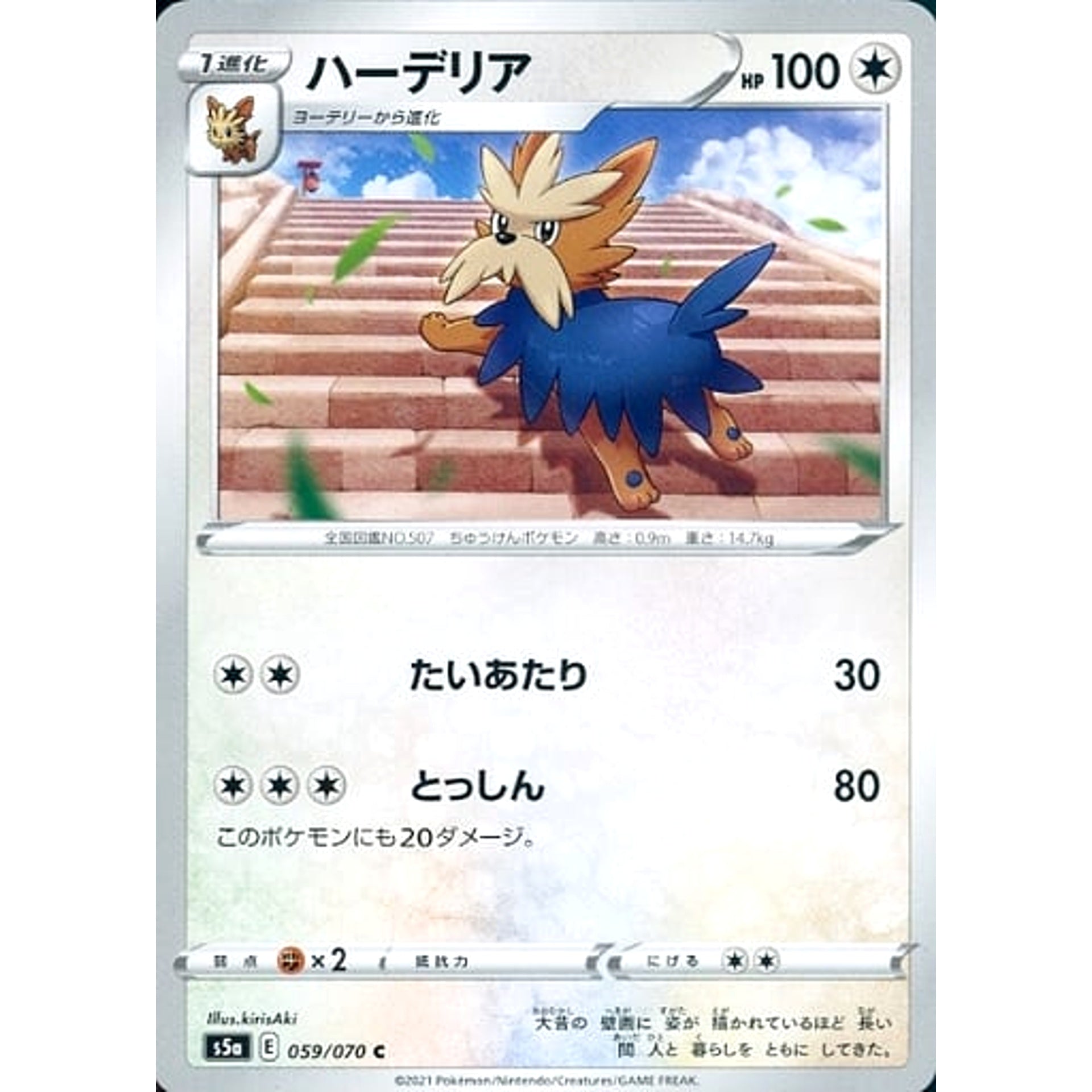 ハーデリア 059/070 [C] S5a 無 ポケモンカードゲーム ソード&シールド 強化拡張パック 双璧のファイター