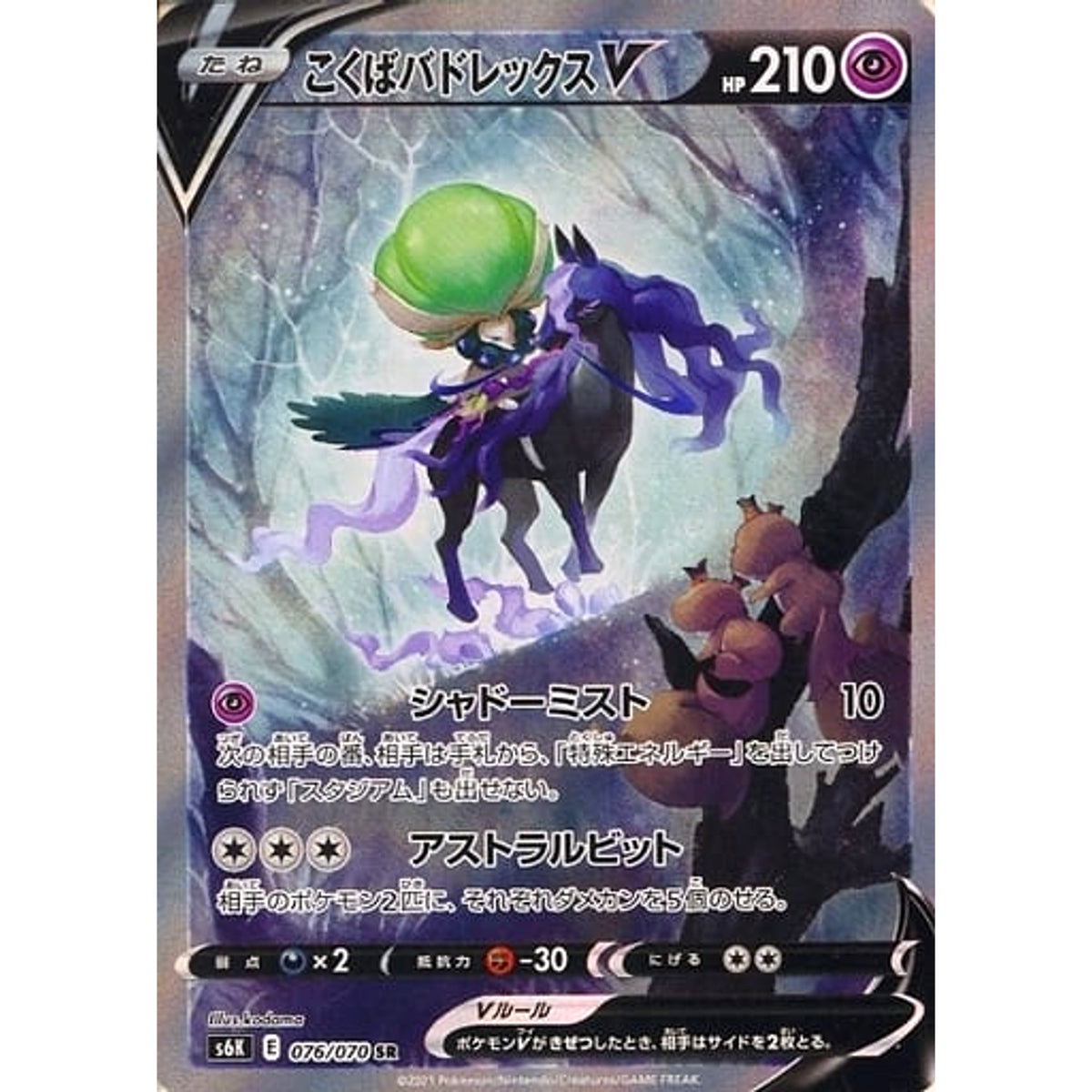 こくばバドレックスV (キラ仕様) 076/070 [SR] S6K 超 ポケモンカードゲーム ソード&シールド 拡張パック 漆黒のガイスト