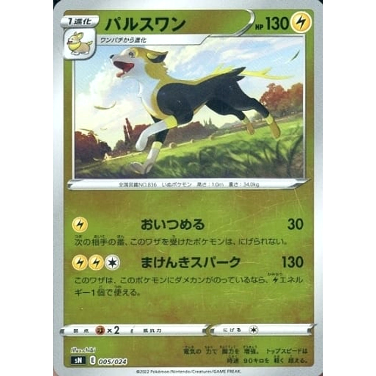 パルスワン (キラ仕様) 005/024 SN 雷 ポケモンカードゲーム ソード&シールド スタートデッキ100 コロコロコミックver.