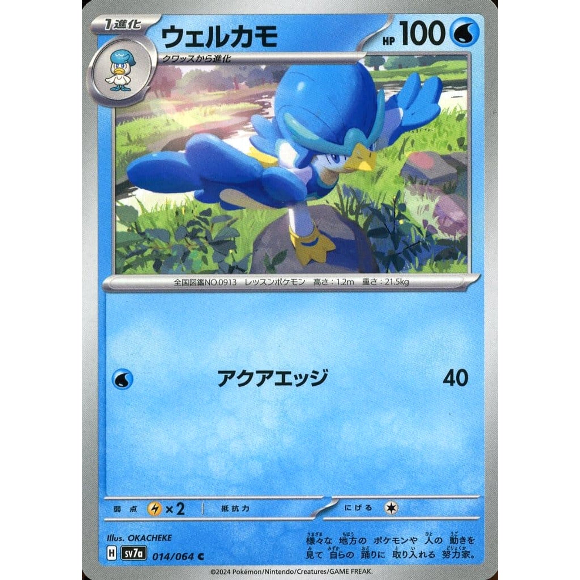 ウェルカモ 014/064 [C] SV7a 水 ポケモンカードゲーム スカーレット&バイオレット 強化拡張パック 楽園ドラゴーナ