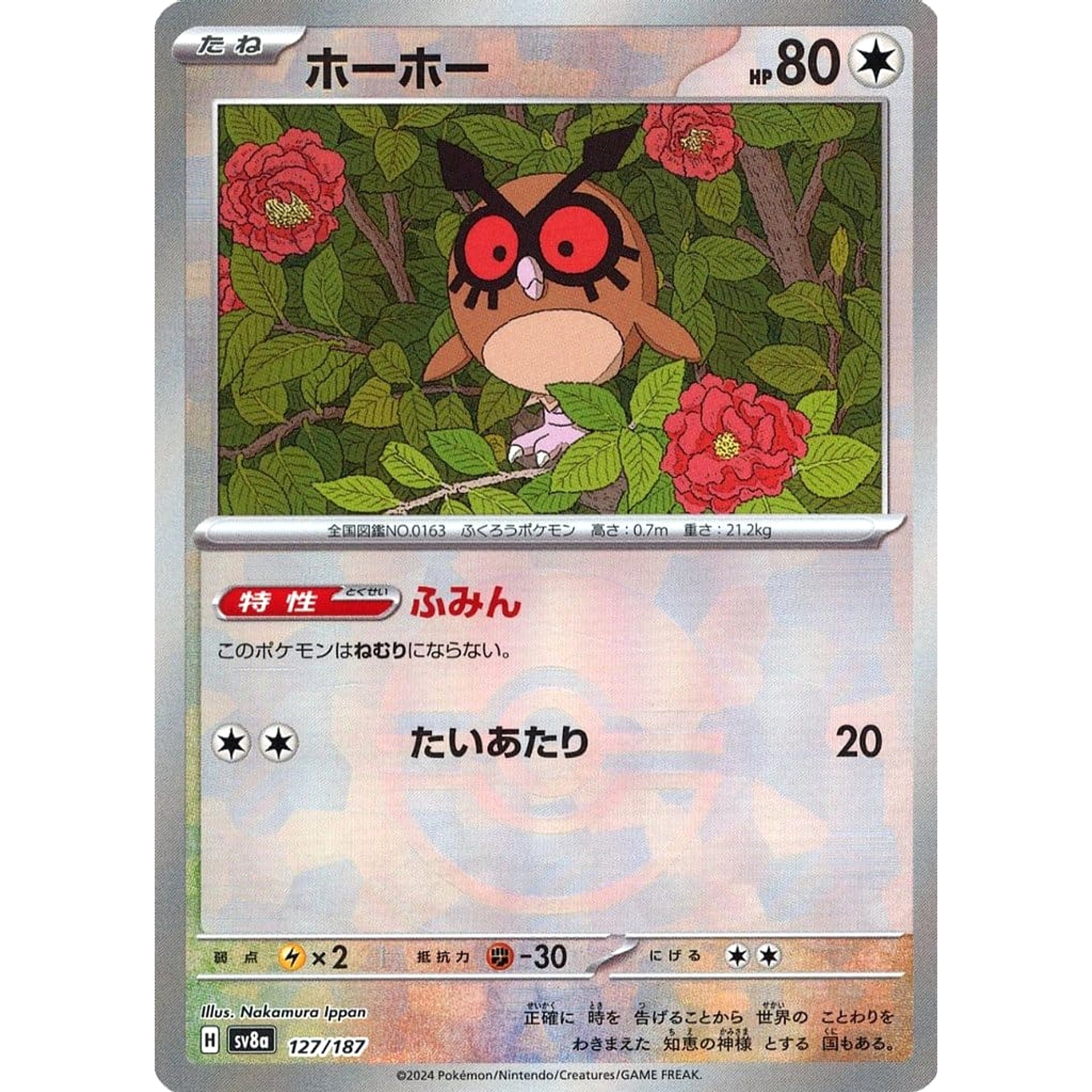 ホーホー (ミラー仕様) 127/187 SV8a 無 ポケモンカードゲーム スカーレット&バイオレット ハイクラスパック テラスタルフェスex