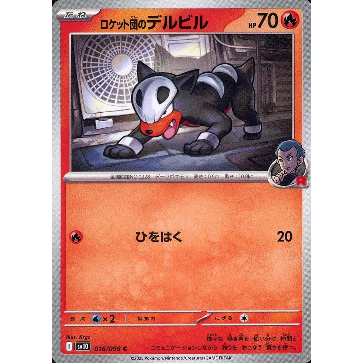 ロケット団のデルビル 016/098 [C] SV10 炎 ポケモンカードゲーム スカーレット&バイオレット 拡張パック ロケット団の栄光