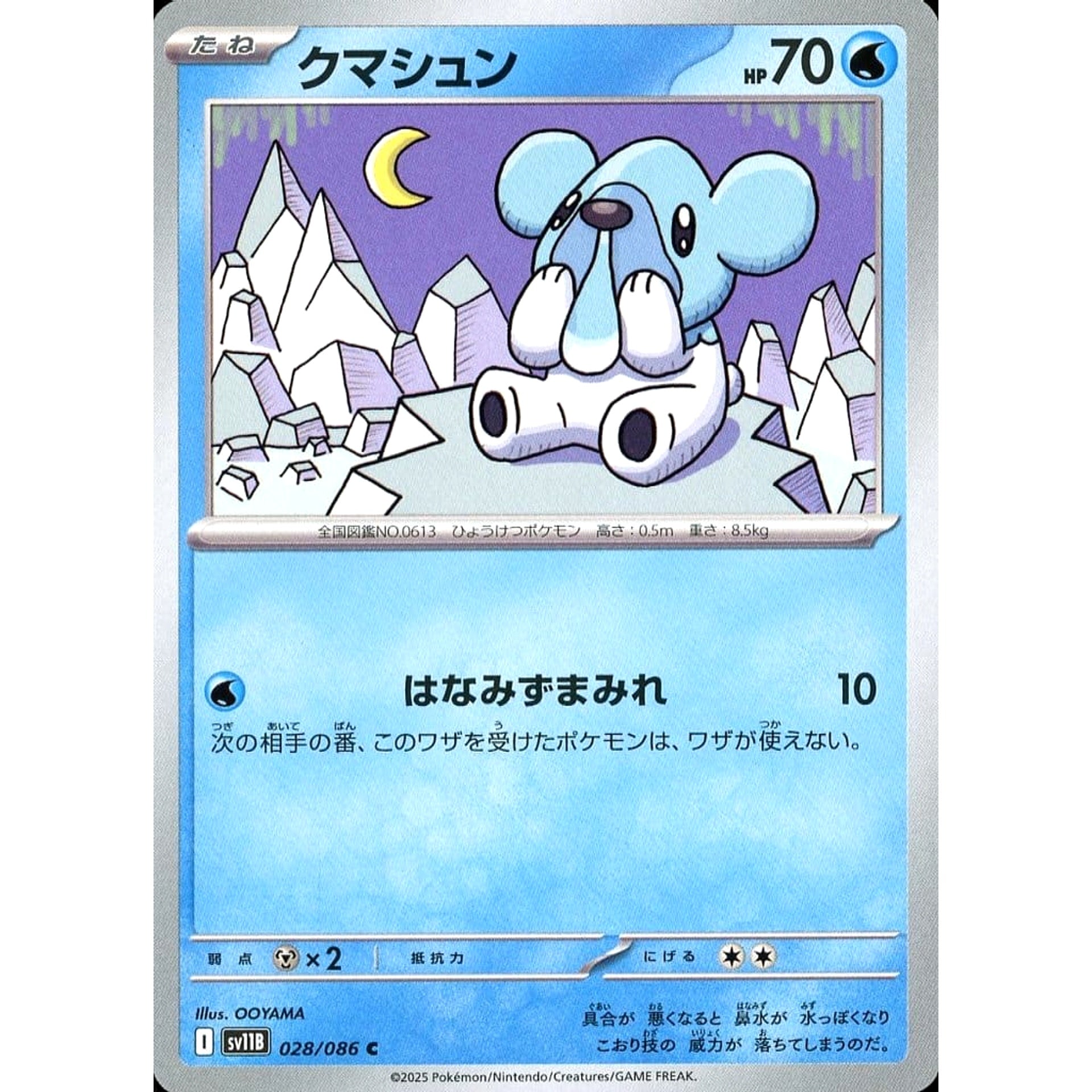 クマシュン 028/086 [C] SV11B 水 ポケモンカードゲーム スカーレット&バイオレット 拡張パック ブラックボルト